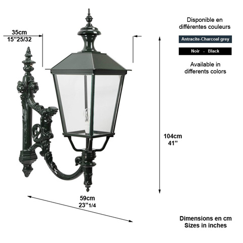 Luminaire CHARLES sur console 104cm L1143 Nostalgique sur console Luminaire carr L1143