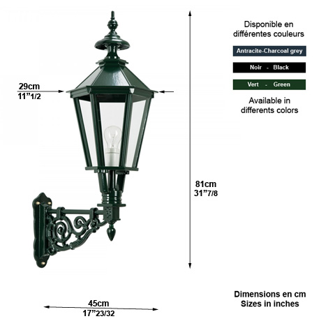 Applique Murale Weesp L 81cm L1207 Nostalgique sur console Luminaire hexagonal L1207