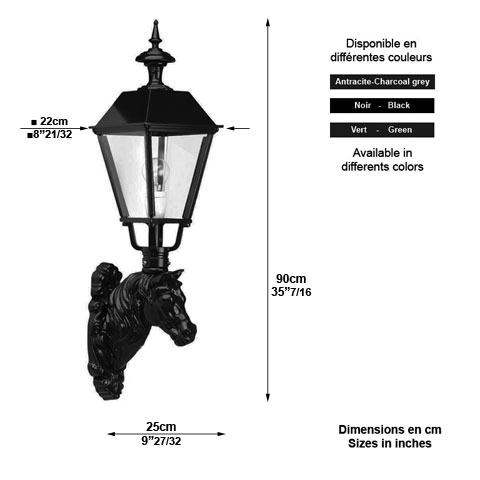 Luminaire mural Californie cheval - 90cm L1816 Luminaire mural A plaquer au mur L1816