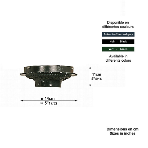 Support de globe 25cm L3717 Support de globe Support aluminium L3717