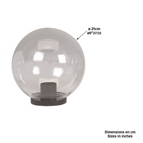 Bol de rechange translucide 25cm L3757 Globe de rechange Globe translucide L3757