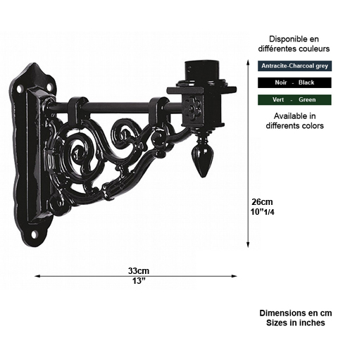 Console MARKEN - 26cm L5707 Support mural - Console Console pour applique L5707