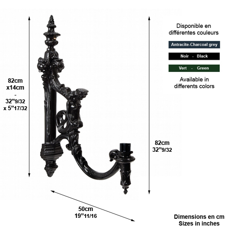 Console CHARLES pour luminaire - lgr 50cm L5710 Support mural - Console Console pour applique L5710