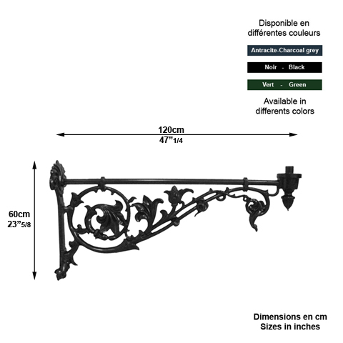 Console MIDDELBURG - 60cm L5726 Support mural - Console Console pour applique L5726