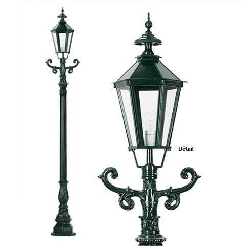 LuminaireSIEGBOURG 241cm L0909 Nostalgique Lampadaire sur poteau L0909