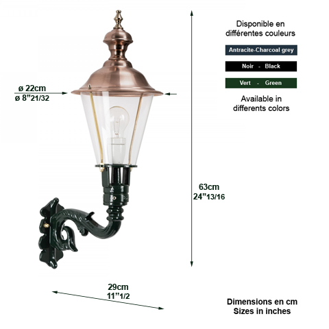 Luminaire mural sur console SCHARDAM 63cm L1217 Nostalgique en applique Console en dessous L1217