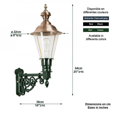 Luminaire mural sur console DURGERDAM 64cm L1222 Nostalgique en applique Console en dessous L1222