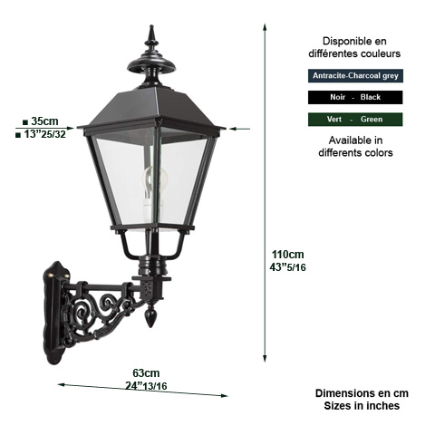 Luminaire M43 sur console 110cm L1227 Nostalgique en applique Console en dessous L1227