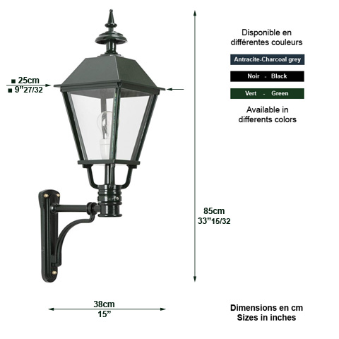 Luminaire EEMMES sur console 85cm L1232 Nostalgique en applique Console en dessous L1232