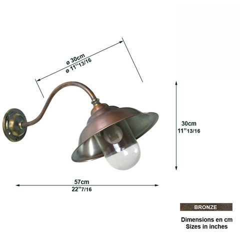 Luminaire SAVOYE II en applique 30cm L1235 Luminaire en applique luminaire en bronze L1235