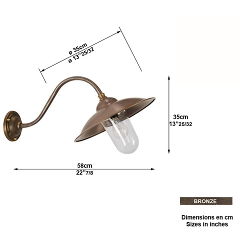 Luminaire mural VIENNA II en applique 35cm L1240 Luminaire en applique luminaire en bronze L1240