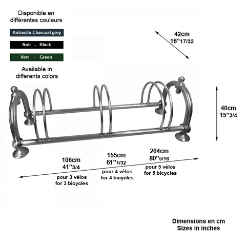 Range vlos - Ratelier pour 3, 4 ou 5 vlos L1242 Ratelier pour vlos ratelier range vlos L1242