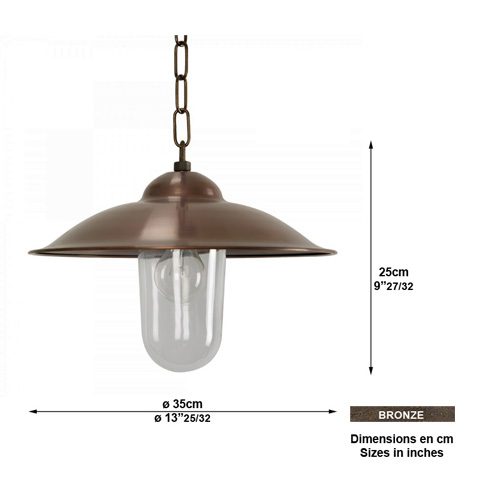 Plafonnier  chane VIENNA 25cm L1244 Luminaires  chaine en bronze L1244