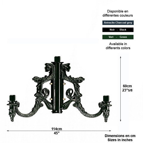 Potence-Rhausse pour poteaux 4 luminaires L3660 Potence-Rhausse multiple pour 4 luminaires L3660