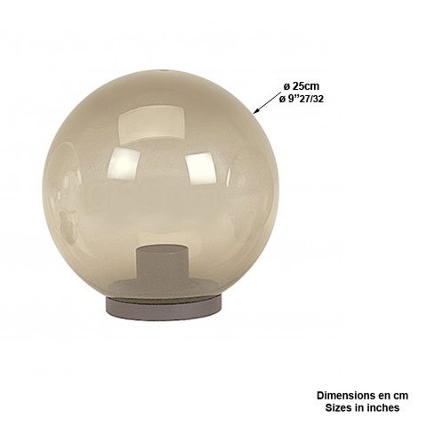 Bol de rechange fum 25cm L3712 Globe de rechange Globe fum L3712