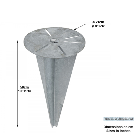 Cl d'ancrage  21cm L5818 Cl d'ancrage - piquet de sol pieu d'ancrage coupe-vent L5818