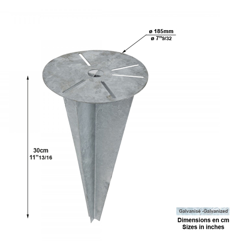 Cl d'ancrage  185mm L5829 Cl d'ancrage - piquet de sol pieu d'ancrage coupe-vent L5829