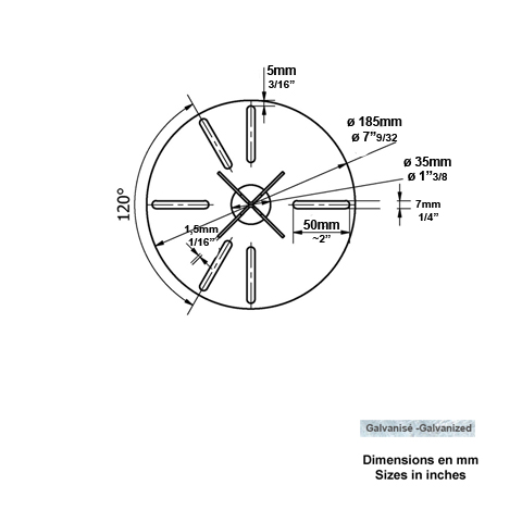 Cl d'ancrage  185mm L5829 Cl d'ancrage - piquet de sol pieu d'ancrage coupe-vent L5829