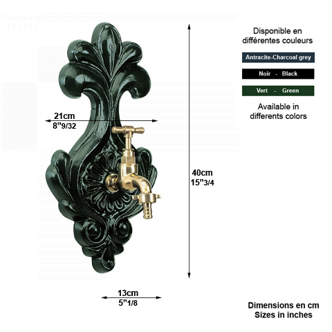 Robinet de jardin laiton poli et alu 40cm L5837 Robinets de jardin Robinet d'extrieur L5837