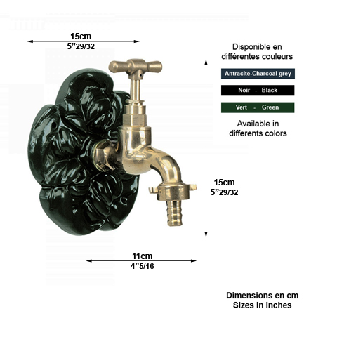 Robinet de jardin laiton poli et alu 15cm L5838 Robinets de jardin Robinet d'extrieur L5838