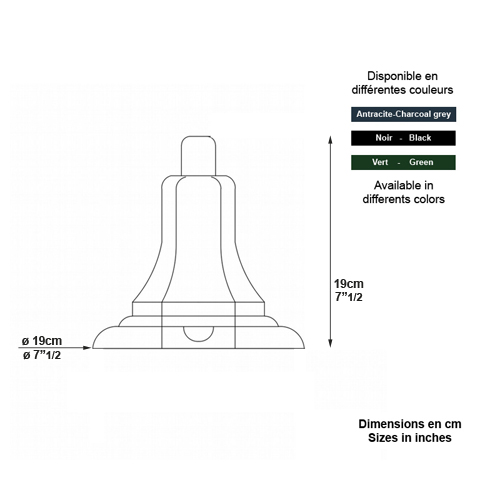 Pied KS210 pour luminaire - 19cm L5920 Pied pour luminaire Pied aluminium L5920