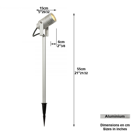 Spot  planter au sol 55cm L7128AL Spot  LED avec ancrage au sol L7128