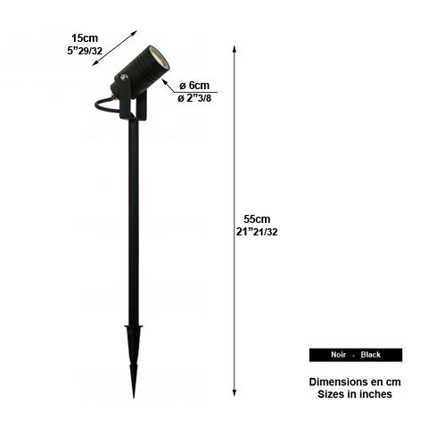 Spot  planter au sol 55cm L7197N Spot  LED avec ancrage au sol L7197