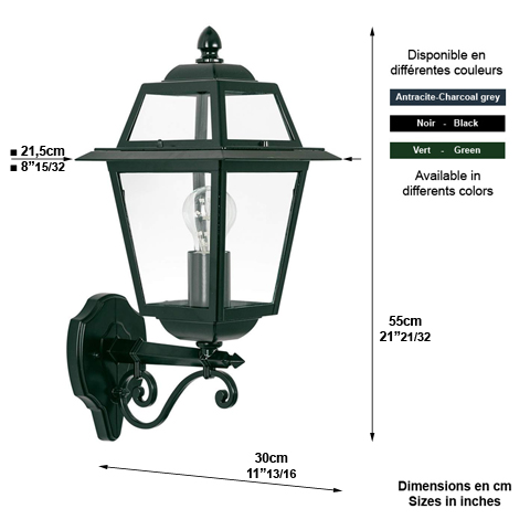 Luminaire BRUNSSUM en applique - 55cm L7217 Nostalgique en applique Console en dessous L7217