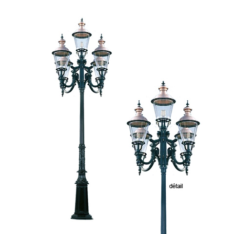 Rverbre TORONTO 4,5m L0405 Rverbre 5 lanternes Lanternes rondes L0405