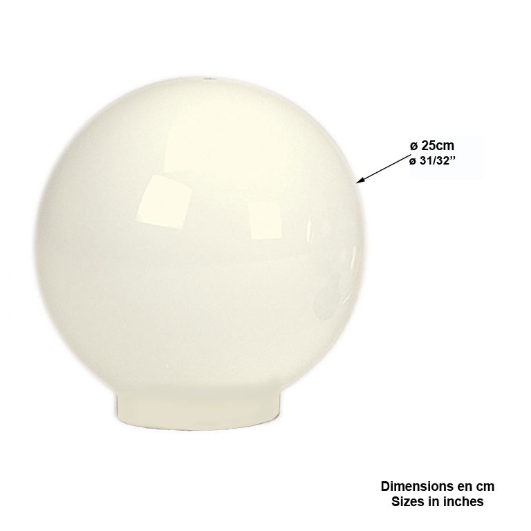Bol de rechange opaque 25cm L3690 Globe de rechange Globe opaque L3690