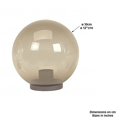 Bol de rechange fum 30cm L3713 Globe de rechange Globe fum L3713