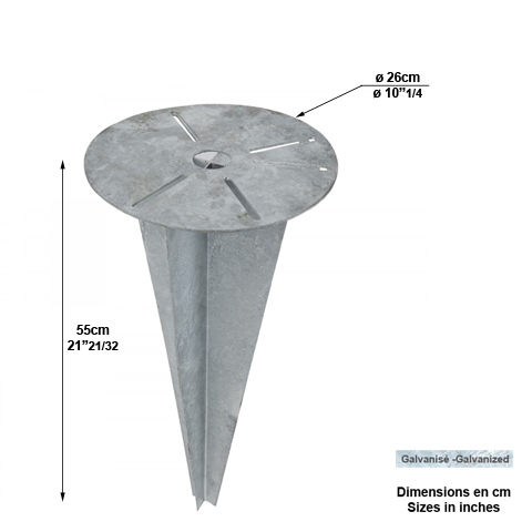 Cl d'ancrage  26cm L5819 Cl d'ancrage - piquet de sol pieu d'ancrage coupe-vent L5819